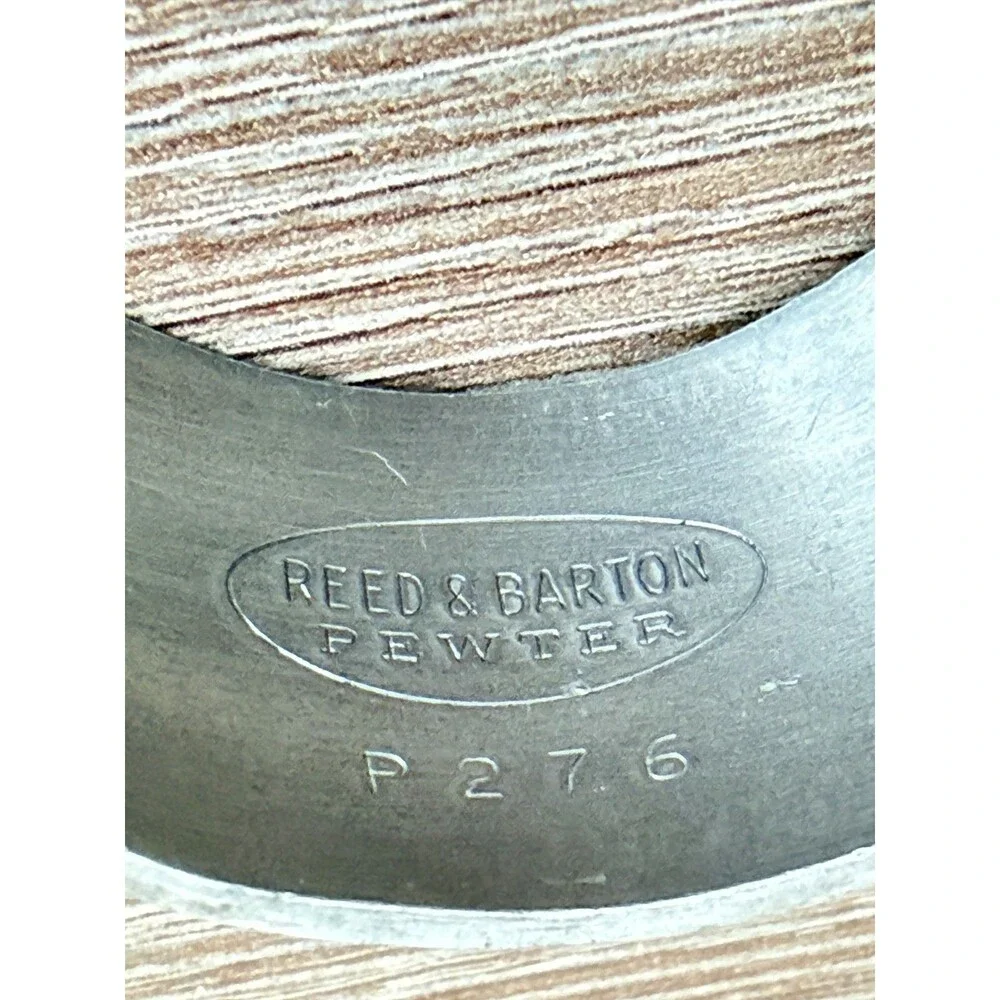 Vintage Reed & Barton Pewter P276 Wide Cuff Bracelet Silver Tone 1970s Vintage